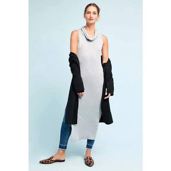 Anthropologie Sleeveless Cowl Neck Tunic Size Small Gray - Picture 1 of 10